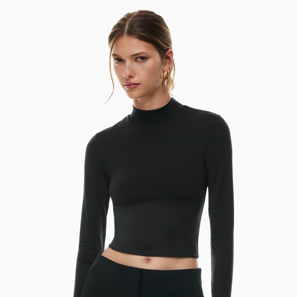 Babaton Contour Mock Neck Long Sleeve Crop Top